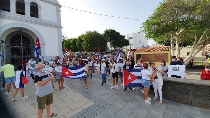 Concentraci&oacute;n de la comunidad cubana