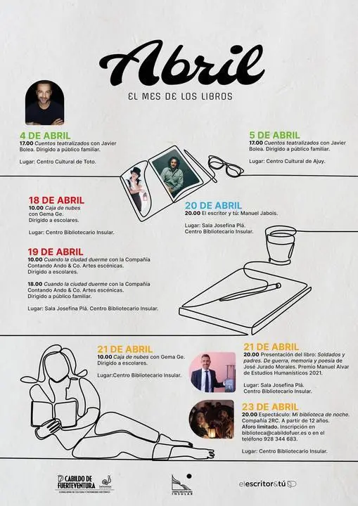 13 abril 2022  Programaci&oacute;n D&iacute;a del Libro
