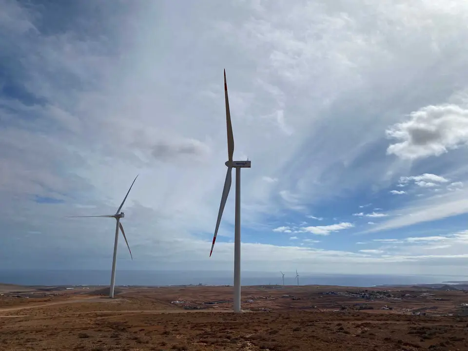 Parque e&oacute;lico en Puerto del Rosario