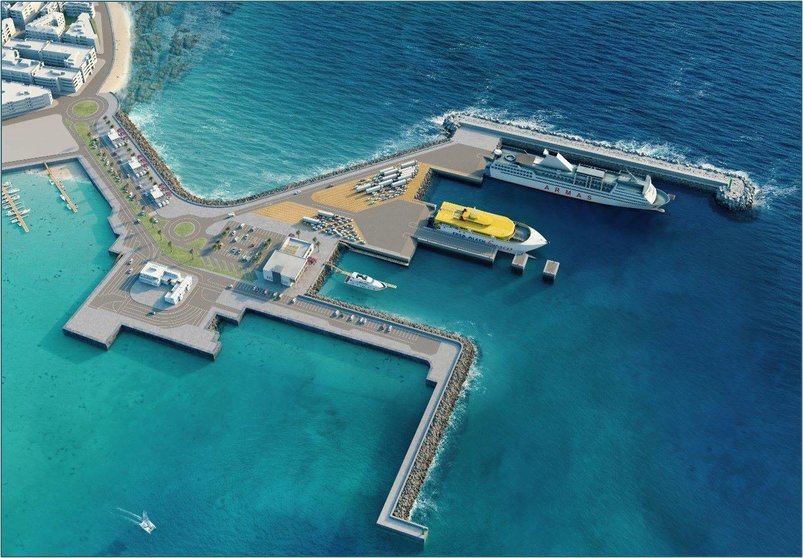 Infografía  del Proyecto de la nueva Dársena del Puerto del Corralejo