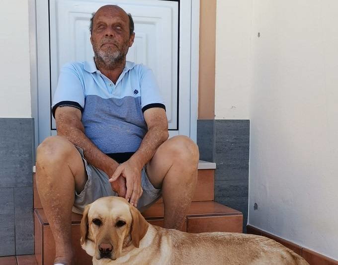 José Gómez y su perra guía, Verna