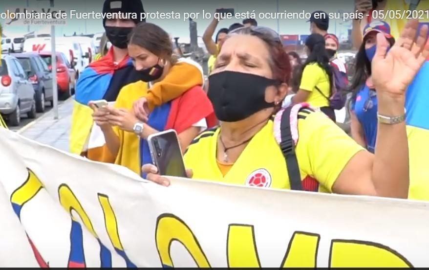 Manifestación de la comunidad colombiana
