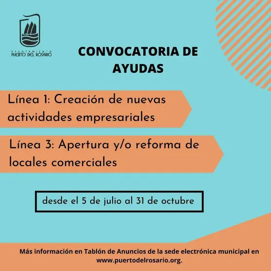 Convocatoria de ayudas de Puerto del Rosario