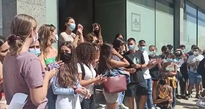 foto de manifestación de estudiantes de bachillerato