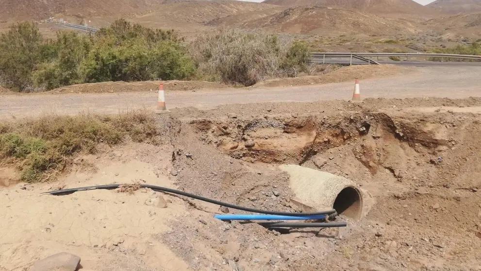 Acceso a La Pared tras el paso de Hermine