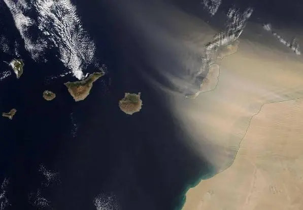 Fuente Nasa Terra-MODIS Calima Canarias