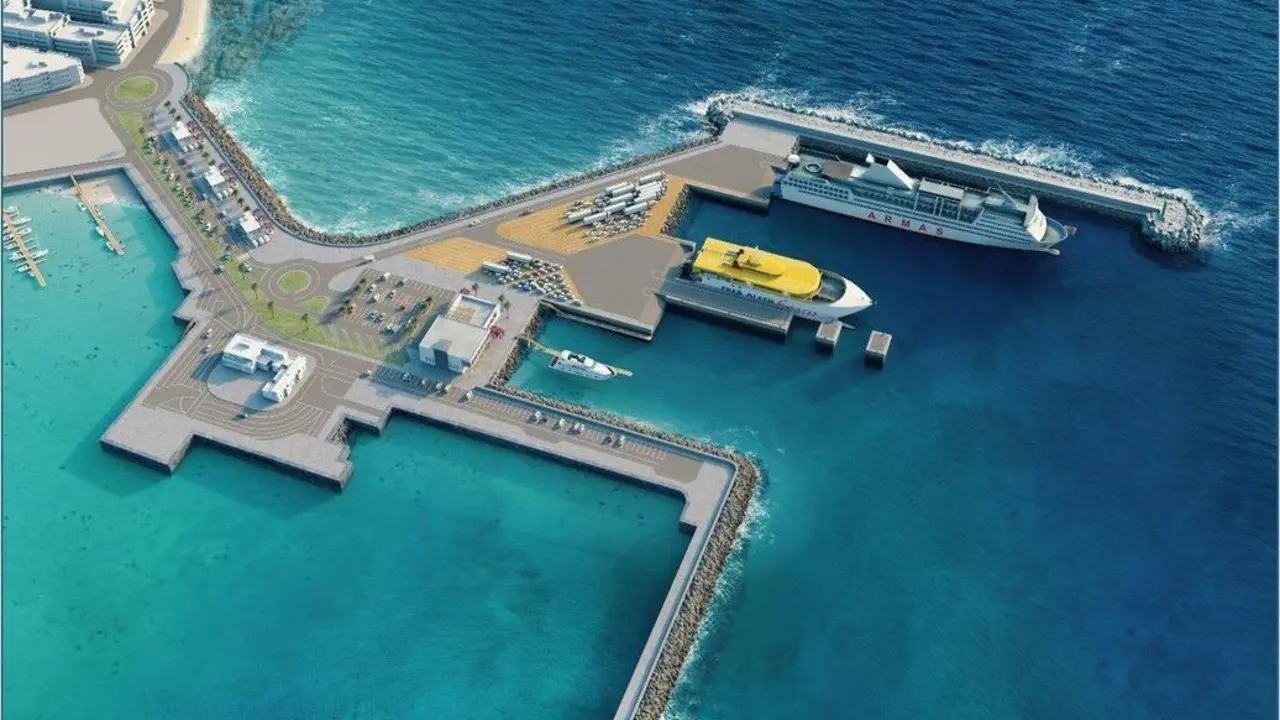 Infograf&iacute;a  del Proyecto de la nueva D&aacute;rsena del Puerto del Corralejo