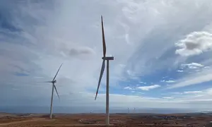 Parque e&oacute;lico en Puerto del Rosario