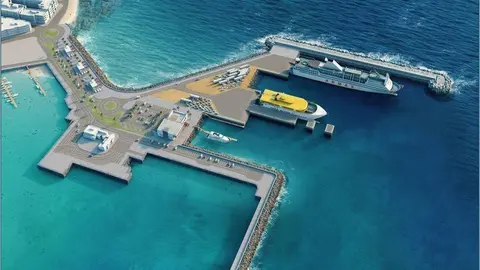 Infografía  del Proyecto de la nueva Dársena del Puerto del Corralejo