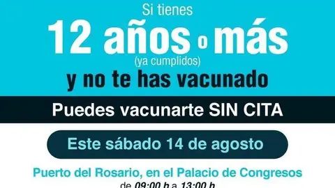 Cartel Vacunación  Fuerteventura sábado