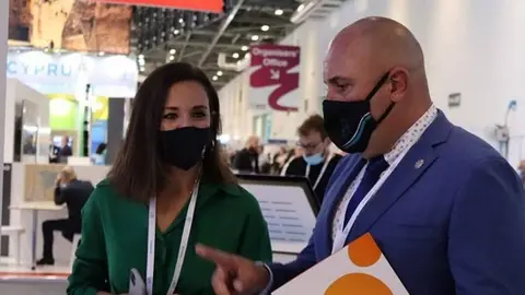 Jessica de León y Sergio LLoret en la World Travel Market