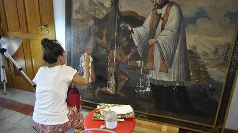 restauraciónObraElBautizodelosIndígenes (Valle de Santa Inés)