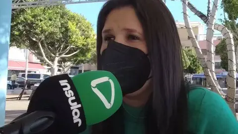 Esther Hernández en la plaza Tran Tran