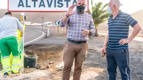 Cartel instalado en el asentamiento de Alta Vista