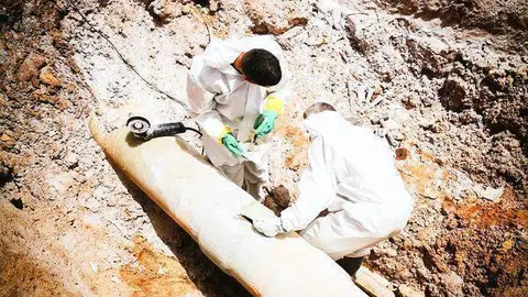 reparación de avería en la línea de impulsión al depósito de La Herradura