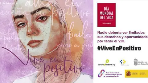 Cartelería campaña Vive en positivo DM Sida