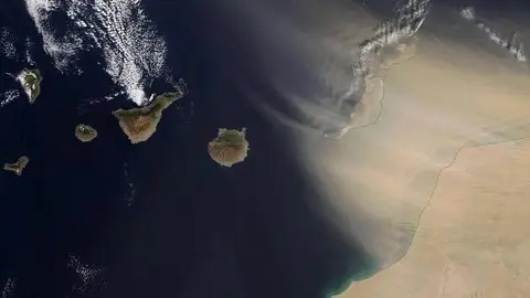 Fuente Nasa Terra-MODIS Calima Canarias
