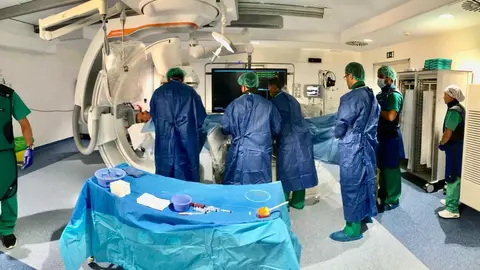 Intervención en la unidad de Hemodinámica del Hospital General de Fuerteventura