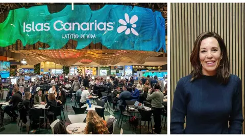 Stand de Islas Canarias y J&eacute;ssica de Le&oacute;n