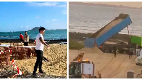 Obras en el paseo mar&iacute;timo de Corralejo