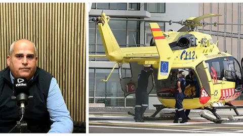 Tom&aacute;s P&eacute;rez y helic&oacute;ptero medicalizado