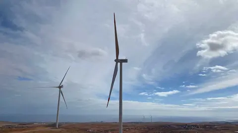 Parque e&oacute;lico en Puerto del Rosario