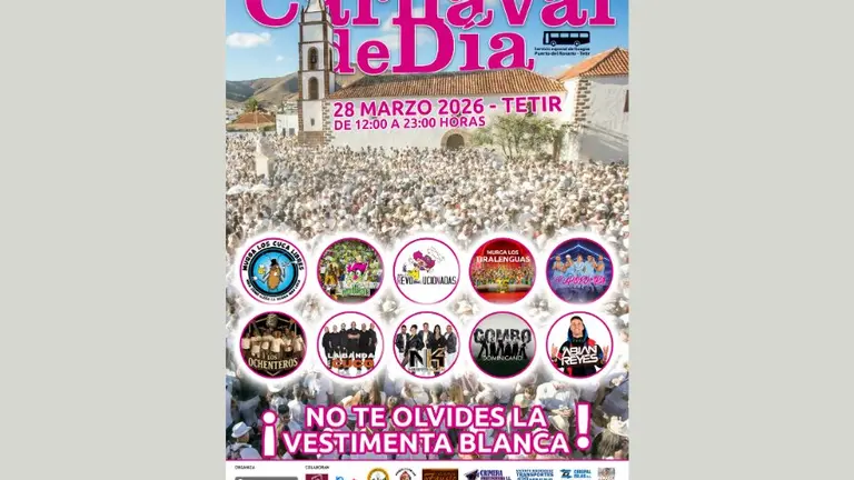 Tetir vuelve a vestirse de blanco: el Carnaval de Día regresa el 28 de marzo