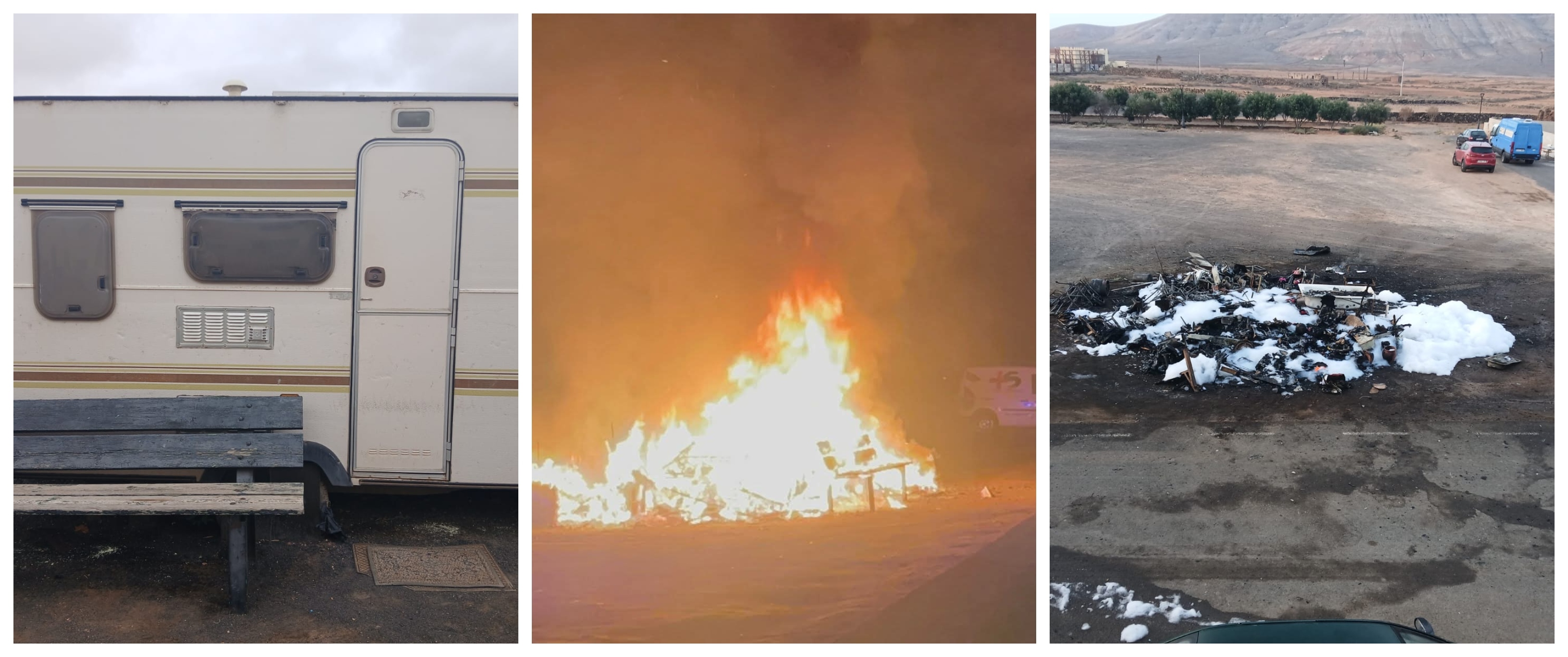 Incendio caravana de María Nieves Hernández
