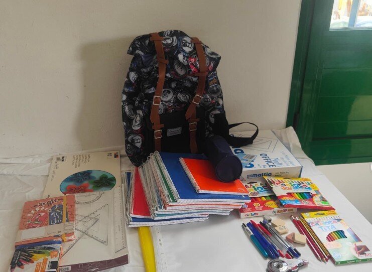 Material escolar recaudado